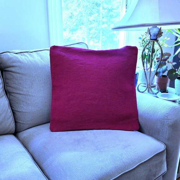 Crate & Barrel Magenta Textured Pillow Cover, 20 x 20 - Picture 1 of 4